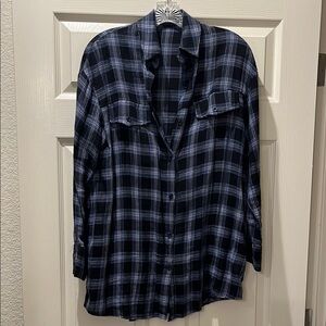 Plaid Button-Up Shirt